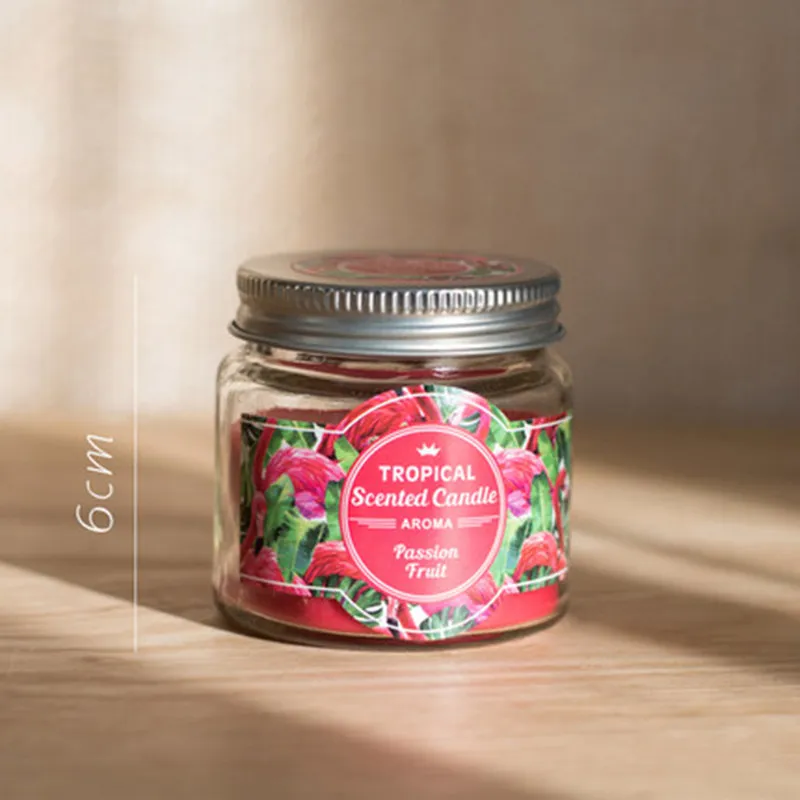 Canned fruit canned Растительная стеклянная масляная свеча аромат романтическая Бездымная свеча чашка кувшин вечерние восковые ароматические свечи на день рождения украшение дома QLB090 - Цвет: Canned fruit canned