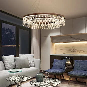 

110-240V 105W LED Postmodern Raindrop Crystal Pendant Light Living Room Hanging Lighting Bedroom Droplight Fixtures Decorative