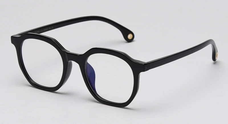 Peekaboo Ретро полигон синий экран очки корейский стиль прозрачные линзы леопард мужские очки по рецепту женские аксессуары - Цвет оправы: black with clear