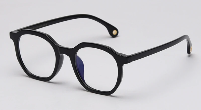 black with clear Peekaboo Ретро полигон синий экран очки корейский стиль прозрачные линзы леопард мужские очки по рецепту женские аксессуары - Цвет оправы: black with clear