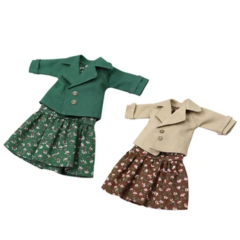 ICY DBS Blyth doll joint Doll suit brown dress and a small green jacket suit 1