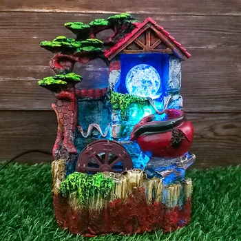 

Resin Rockery Flowing Water Office Desktop Ornaments Company Office Home Decoration Waterfall Fountain Soothing Relaxation