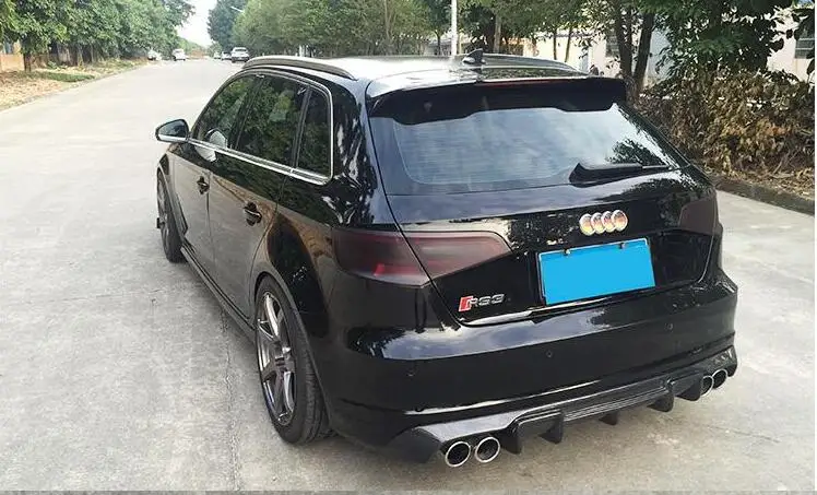 Карбоновый Автомобильный задний багажник для губ бампер диффузор Защитная крышка подходит для AUDI A3 S3 RS3 S-LINE хэтчбек Sportback