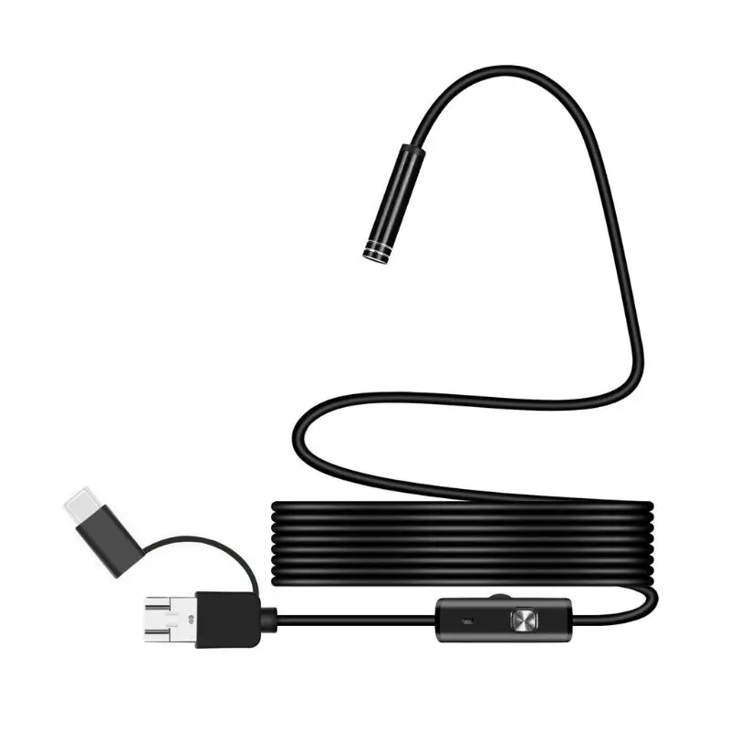 Гибкий 3 в 1 5,5 мм USB Micro usb type C водонепроницаемый промышленный эндоскоп змеиная камера инспекционный бороскоп для samsung