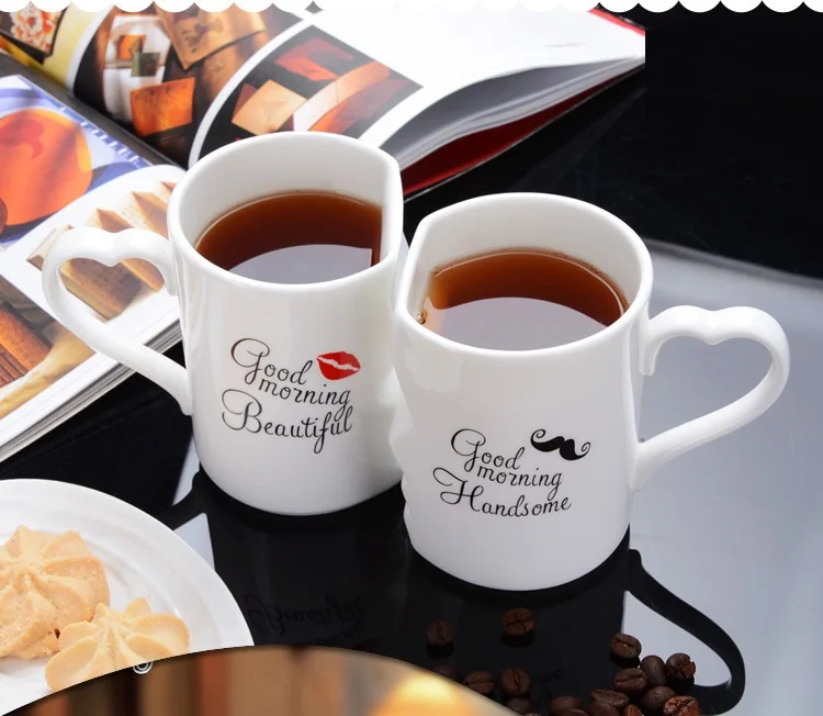 Happy Valentine's Day Enamel Coffee Mugs Handle Travel Cocoa Water Cups  Home Office Breakfast Milk Oat Couples Mug Lovers Gifts - AliExpress