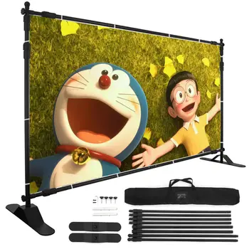 

Heavy-Duty Step and Repeat Backdrop Telescopic Banner 8'X8' Stand Adjustable OY