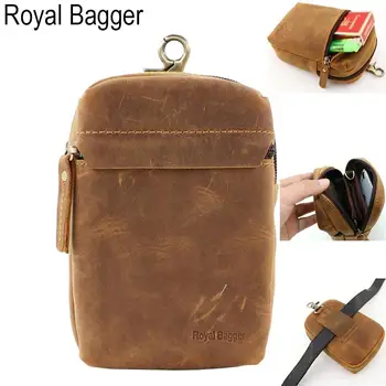 

Royal Bagger 100% Genuine Cow Leather Cowhide Men's Super Hot Purse Crazy Horse Leather Shoulder Sling Phone Bag Outdoor Bags