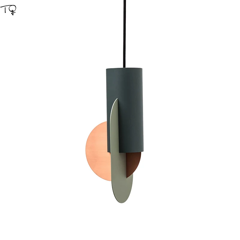 Nordic Simple Creative Geometric Drawing Led Pendant Lights Coloured Danish Design Restaurant Bedroom Model Room Art Decor Home