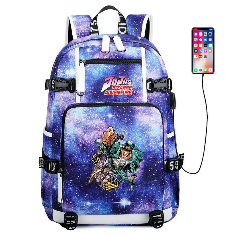 A JoJos bizare Adventur Наплечная Сумка модная школьная сумка jorno зарядка через usb тканевый рюкзак для ноутбука рюкзак для путешествий для подростков - Цвет: A