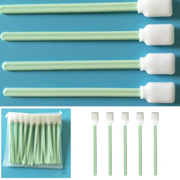 

2020 New 50Pcs/Set Square Rectangle Sponge Tip Foam Swab Green Dust Free Cleaning Sticks