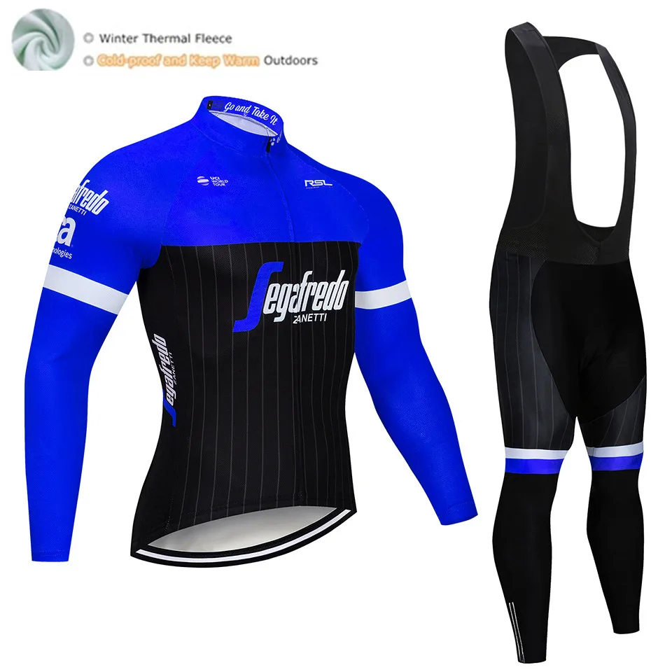 TREKING Pro Team, Зимняя Теплая Флисовая одежда для велоспорта, Мужская футболка с длинным рукавом, костюм для езды на велосипеде, MTB, одежда, комбинезон, комплект - Цвет: Winter Cycling Suit