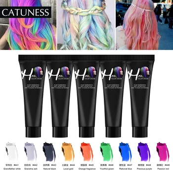 

Catuness Super Hair Dye Wax Hair Color Cream Non-toxic DIY Hair Styling Coloring Molding Paste Red Blue Gray 100ml