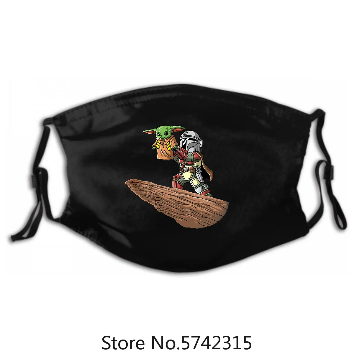 

Washable Reusable Mask with PM2.5 Filters 5 Layers of Protection Men Baby Yoda Mandalorian Mandalion Kawaii King Black Mask
