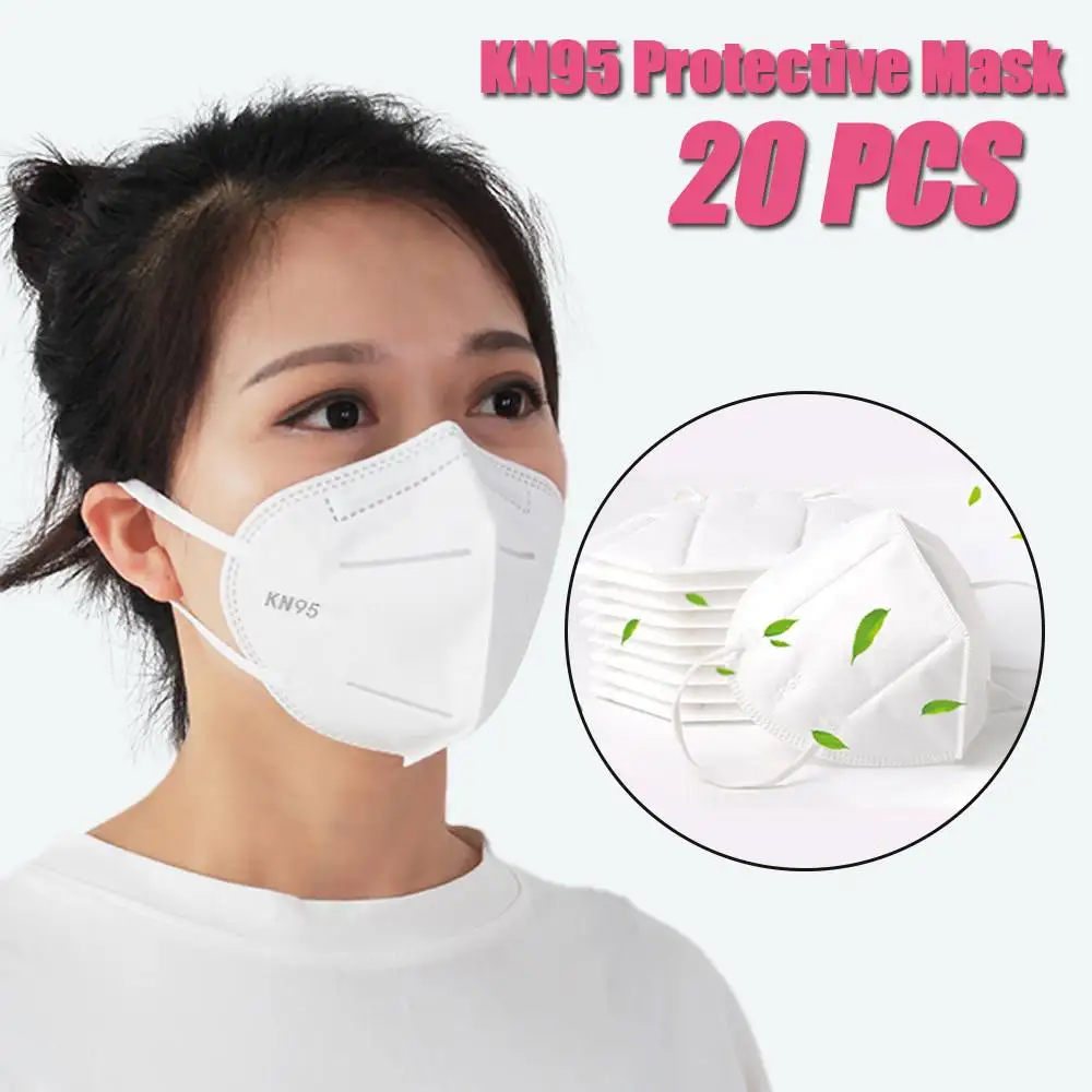 

20pcs Face Masks n95 4-Layer Anti Pollution Dustproof Mouth Mask PM2.5 Anti Influenza Breathing Safety Mouth Caps Healthy Tool