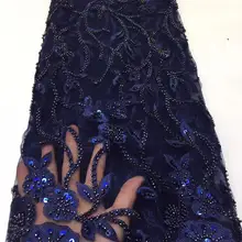 Модная женская Лучшая цена Высокое качество Сетчатое кружево с вышивкой и блестками ткань Сетчатое кружево