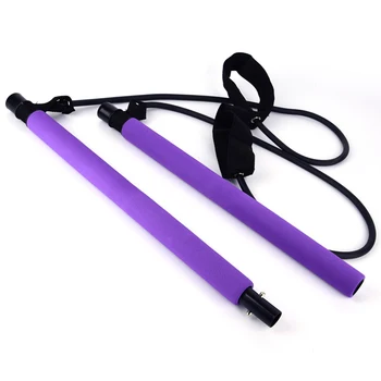 

Portable Pilates Bar Kit Resistance Band Muscle Toning Bar Home Gym Pilates Body Workout