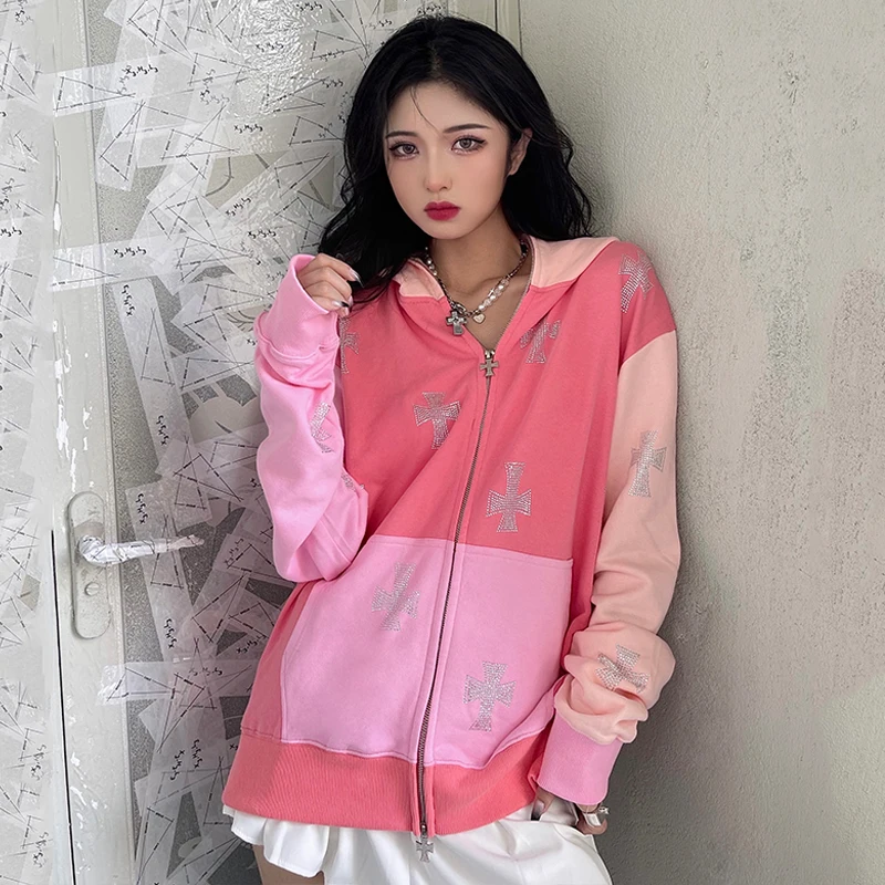 Y2K - Sudaderas Con Cremallera Para Mujer, De Terciopelo De Manga