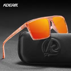 KDEAM Высокопроизводительные квадратные поляризационные солнцезащитные очки для мужчин и женщин, пластиковые титановые TR90, солнцезащитные