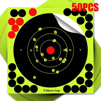 

50pcs Paper Target Stickers Adhesive Reactivity Shoot Targets Outdoor Shooting Practice Hunting Training