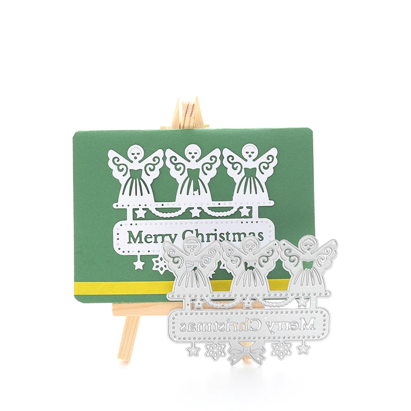 

Angel Border Metal Cutting Dies Merry Christmas for Craft Die Scrapbooking Embossing Stencil DIY Die Cut Card Decoration