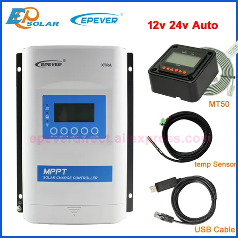 Automático com Max Epever Mppt Solar Carregador Controlador Regulador 12v 24v Trabalho pv 150v Entrada Xtra3215n-xds2 Xtra4215n-xds2 30a 40a