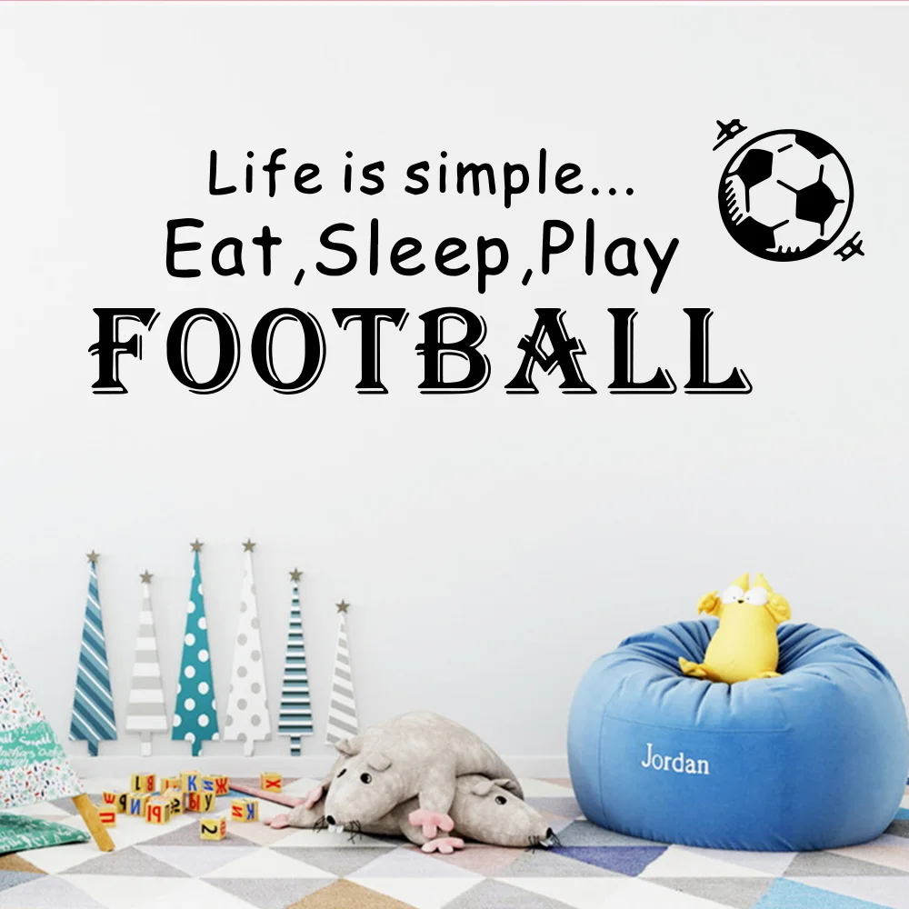 3D Quotes Of Football Player Vinyl Wall Stickers Wallpaper For Children's Room Sticker Mural Boys Decoration Decor Sentence | Дом и сад