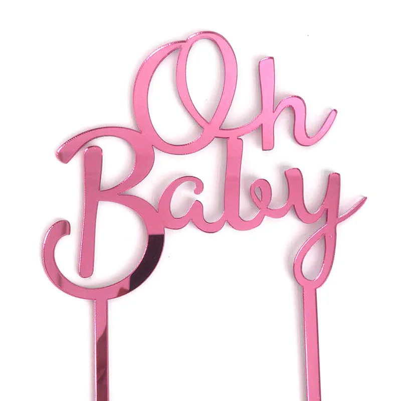 Новинка OH Baby акриловый торт Топпер Золотой Серебряный Свадебный кекс флаги для