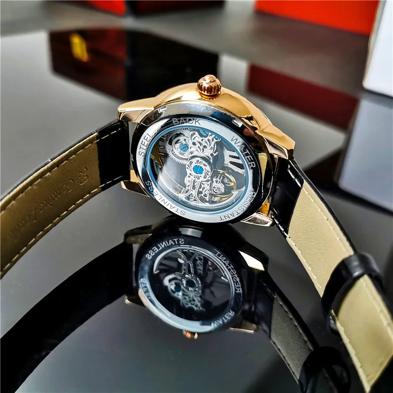 Men's Watch Top Luxury Automatic Mechanical Watch Tourbillon  Hollow Design Boutique Surface Clock Reloj Hombre 2021 NEW