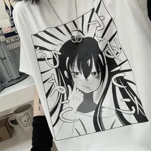 Special Price Women's t-shirts korean cotton Black Oversize dropshipping Tops harajuku vintage aesthetic gothic graphic punk clothes Anime tee