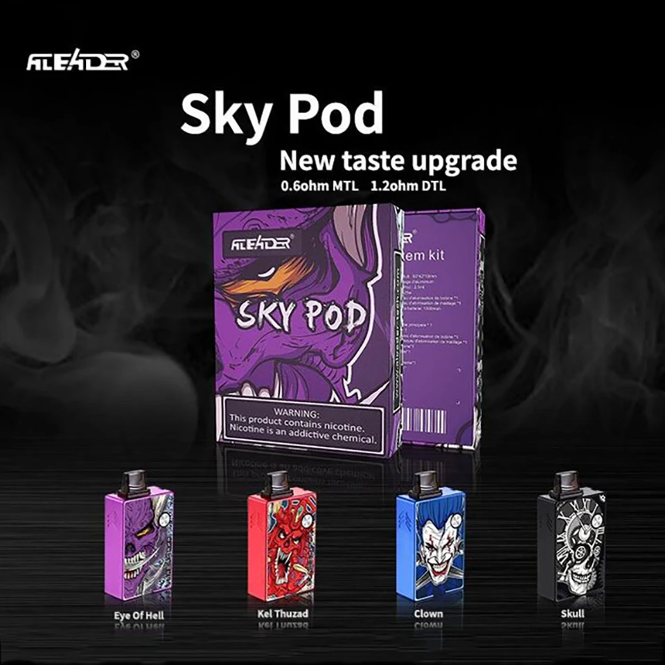 Aleader SKY Pod vape 1000 мАч Стартовый Набор 2,5 мл 0.6ohm MTL Mesh/1.2ohm DTL катушка электронная сигарета VS Smoant Pasito Vape Kit