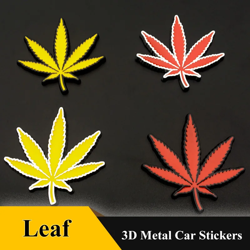 Наклейка на автомобиль металлическая кленовый лист 1 шт. | Автомобили и мотоциклы