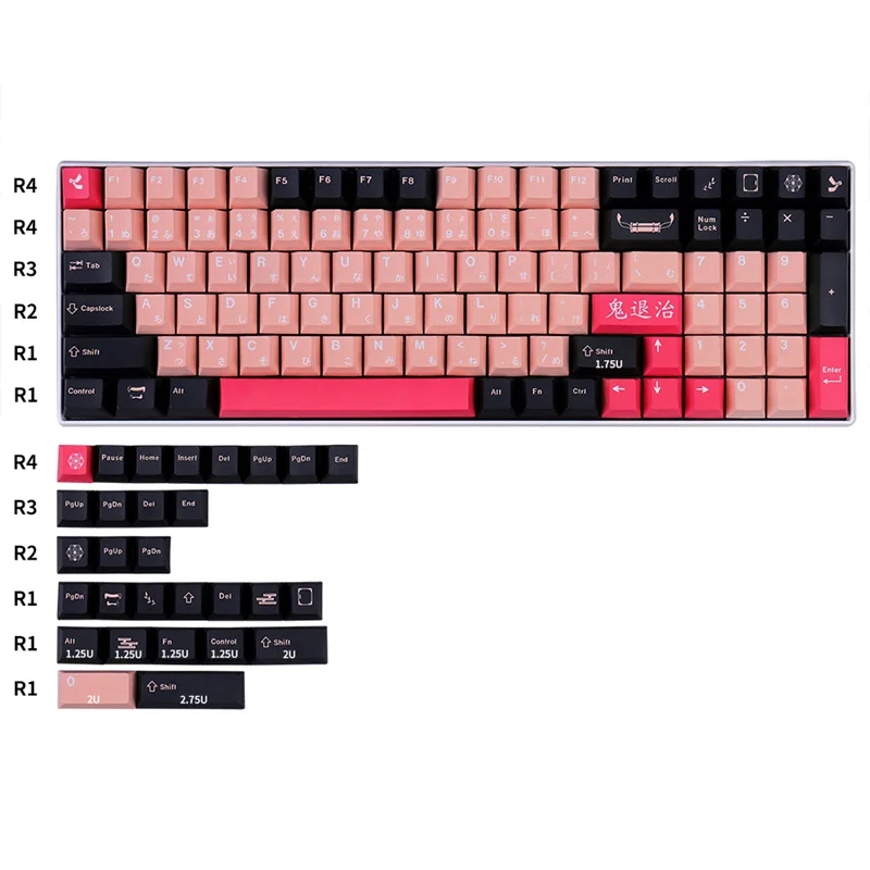 

Personalized GMK Demongirl PBT Keycap 129 Keys DYE-SUB Cherry Profile KeyCaps For Cherry MX Switch Mechanical Keyboard