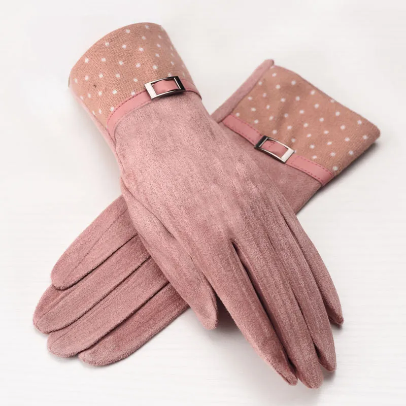 VIIANLES Suede Mittens Womens Winter Gloves Touched Screen Gloves Ladies Keep Warm Elegant Gifts Girls Glove Plaid Mittens