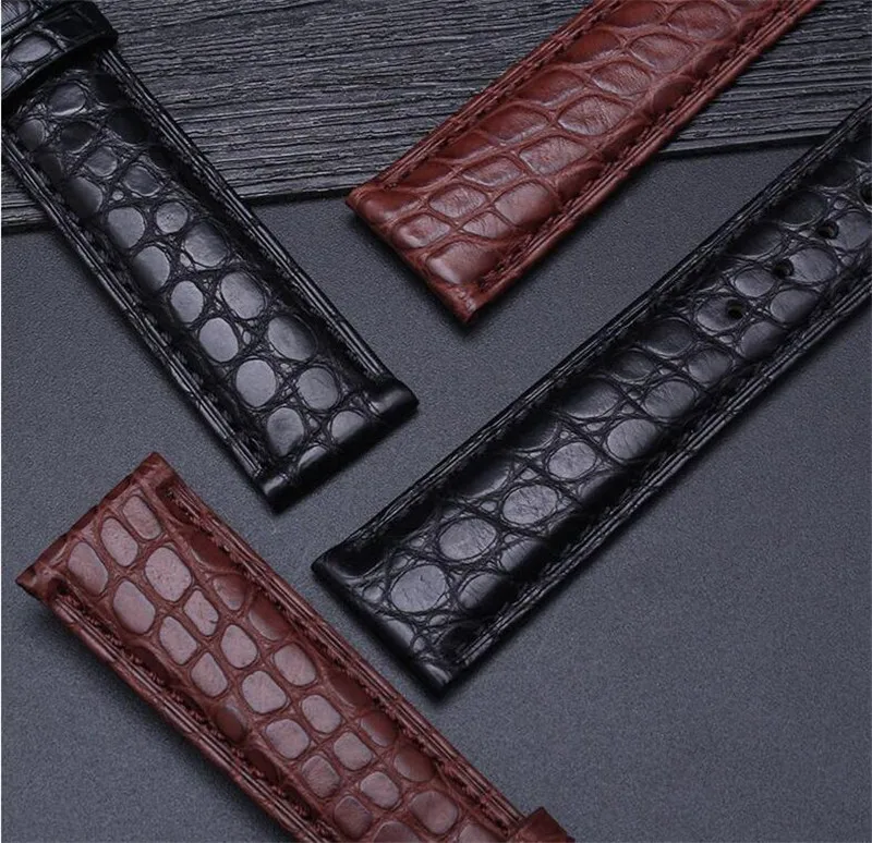 New Genuine Leather Watchband Brown/Black Alligator/Crocodile Strap&Original Folding Clasp For IWC Watch 20mm 21mm 22mm Stock
