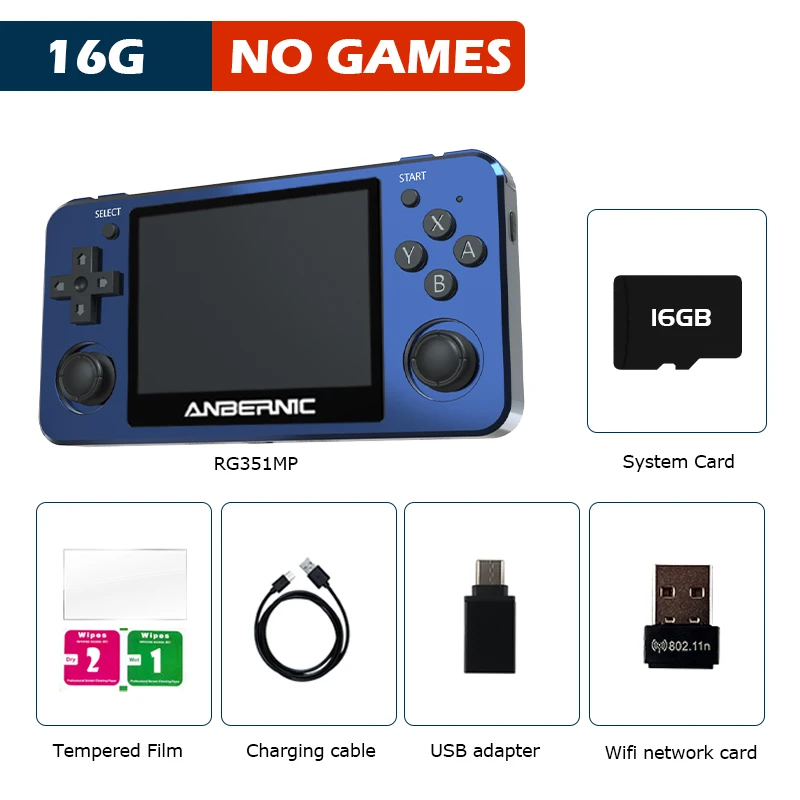 New RG351MP Portable Handheld Retro Game Console 3.5 Inch 256G Built-in 50000+ Games Emulators For PSP/PS1/DC/N64 Gift For Kid 