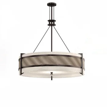

simple new Chinese restaurant teahouse chandelier designer model room hotel living room bedroom round cloth cover lamp