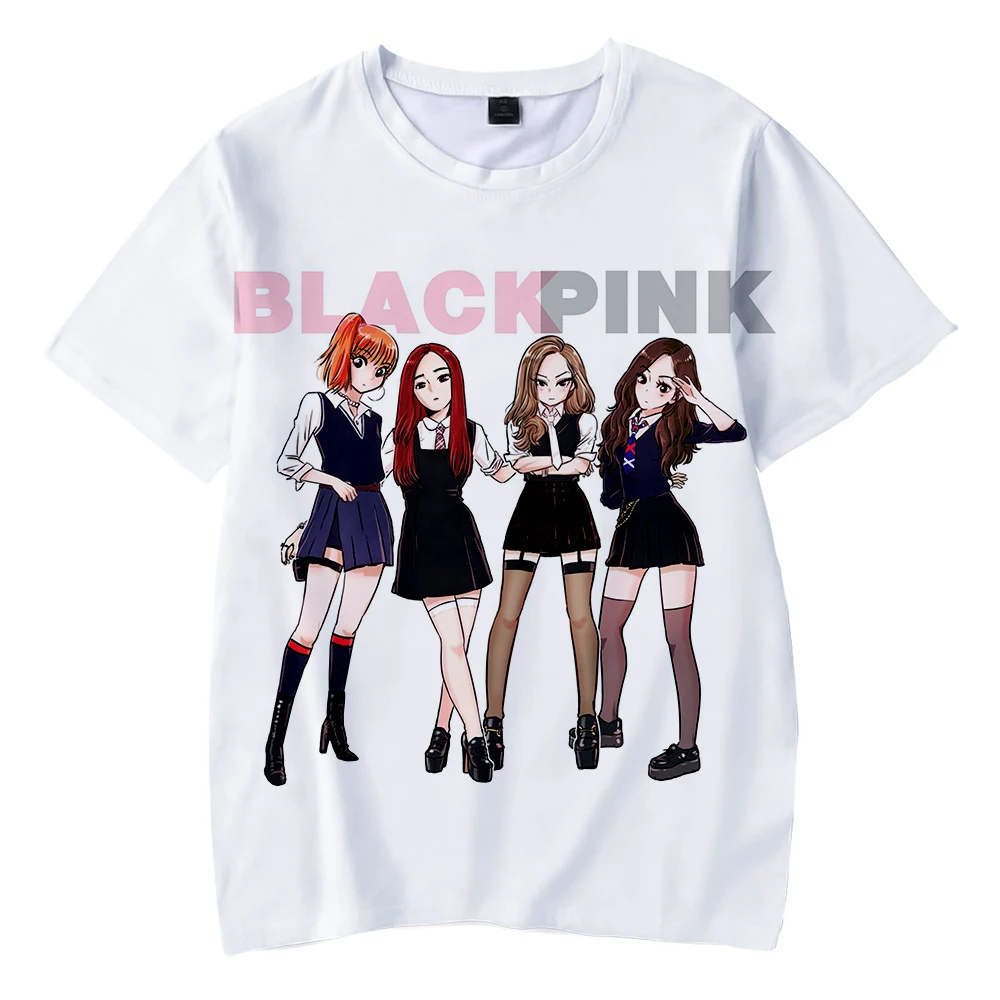 Blackpink/Детские футболки с 3D принтом модная летняя футболка с короткими рукавами Kpop г. Лидер продаж, детская повседневная Уличная одежда