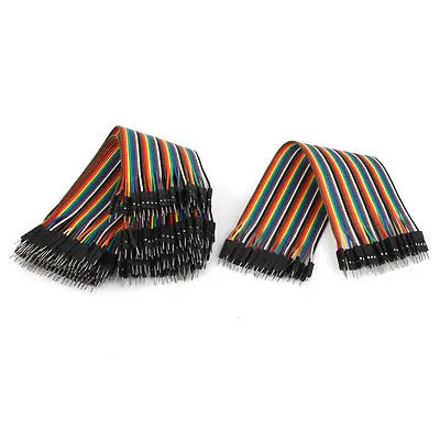 

40P Crimp Terminal Male to Male Pin Connector Jumper Cable Wire Colorful 5PCS