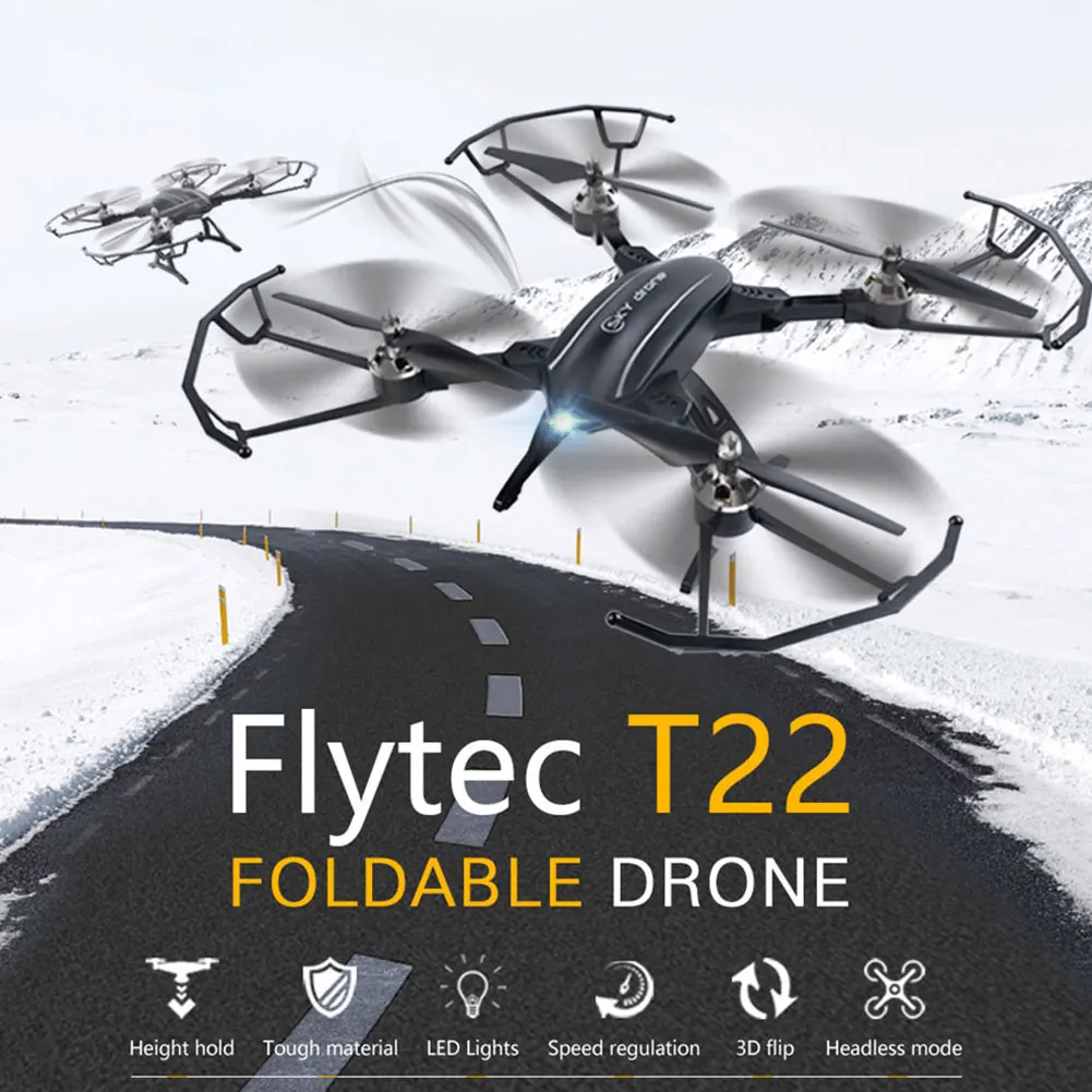 Flytec T22 2,4 г складной Дрон Квадрокоптер с дистанционным управлением с Hover высота держать Функция 4CH 6-осевой гироскоп для дистанционно управляемого летательного аппарата