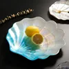 Nordic Blue Sea Shells Decorative Storage Tray, Glass Plate, Jewelry Trinket Dish, Necklace Storage Tray 2