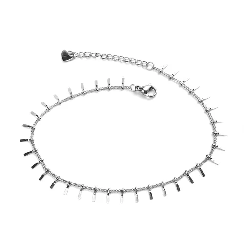 새로운 304 스테인레스 스틸 발찌 여성용 발목 팔찌 다리 여름 해변 발 보석 선물 23cm(9 ") 길이, 1 조각 2