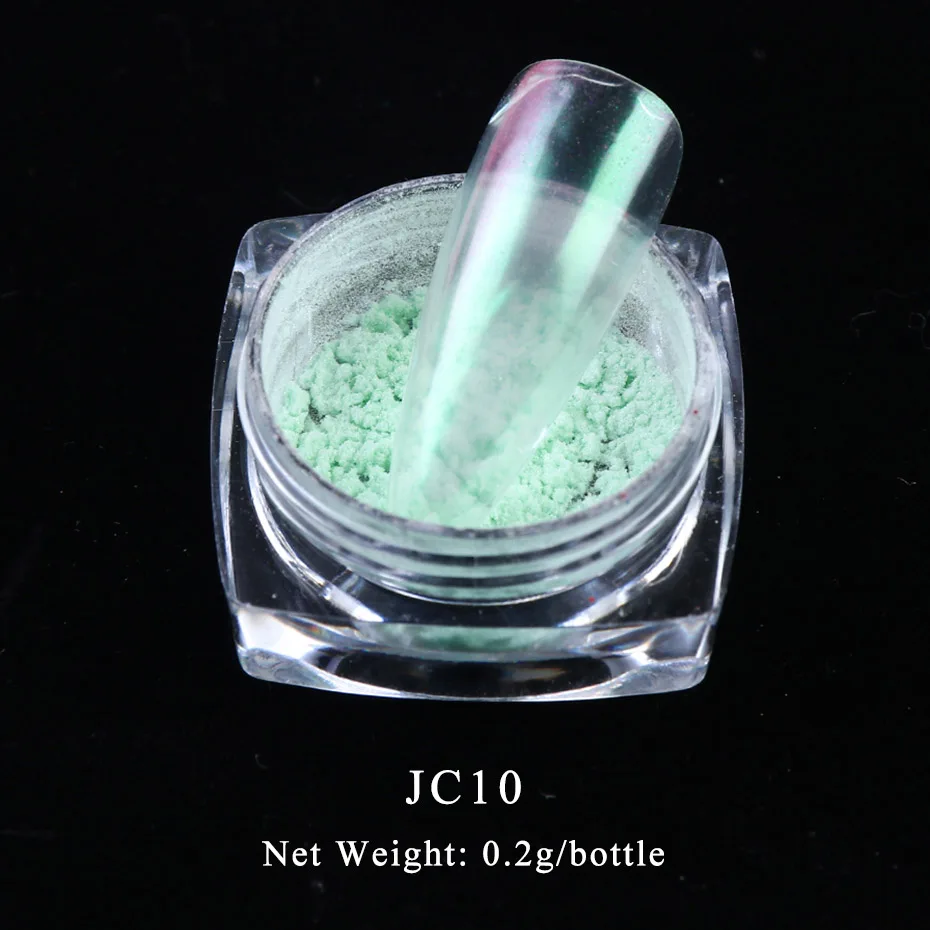 JC10 0,2 г/кор. голографическая Аврора для ногтей блестящая зеркальная пудра Хамелеон прозрачный порошок для ногтей DIY лак для ногтей LYJC01-12 - Цвет: JC10