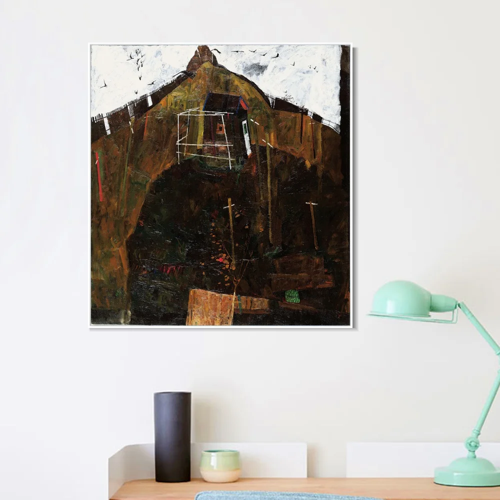 

Framed Canvas House 2 By Egon Schiele Oil Painting on Canvas Posters and Prints Wall Art Picture For Living Room Cuadros