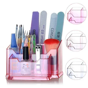 

Cosmetics Storage Box Nail Tool Organizer Makeup Brush Box Pen Holder Office Supplies Business Card Storage Plastic Box Display