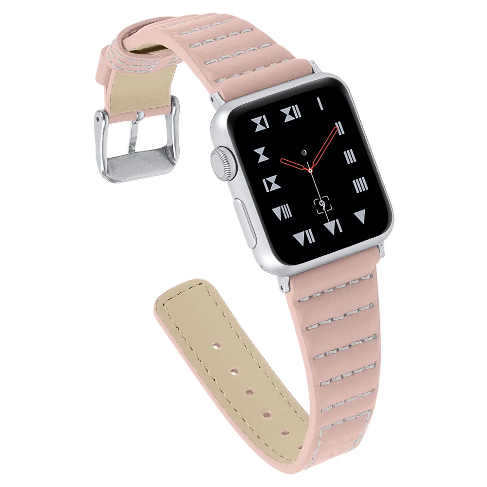Ремешок из натуральной кожи для Apple Watch 38 мм 42 мм 44 мм 40 мм браслет ремешок для iWatch серии 5 4 3 2 1 сменный ремешок для часов