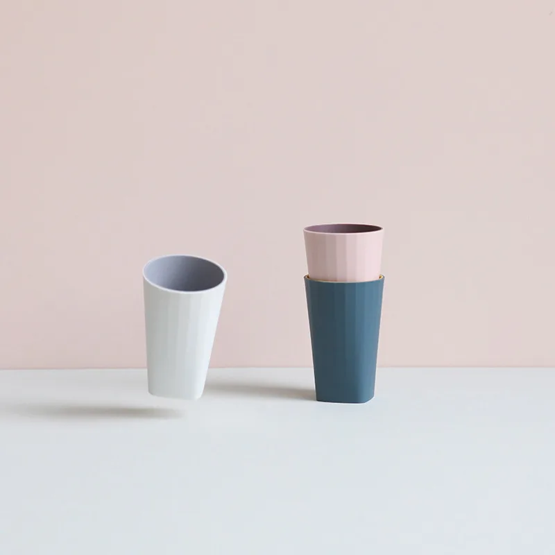 Square Two-color Mouthwash Cup Nordic Wash Cup Household Simple Toothbrush Cup Couple 88g Bathroom Tumblers