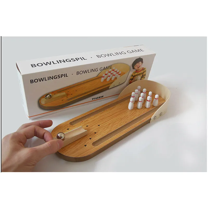 Деревянные игрушки для отдыха, мини-боулинг, модель, кукла для раннего родителя-ребенка, Интерактивная настольная игра, игрушки, подарки для отдыха, декомпрессия - Цвет: picture color 01