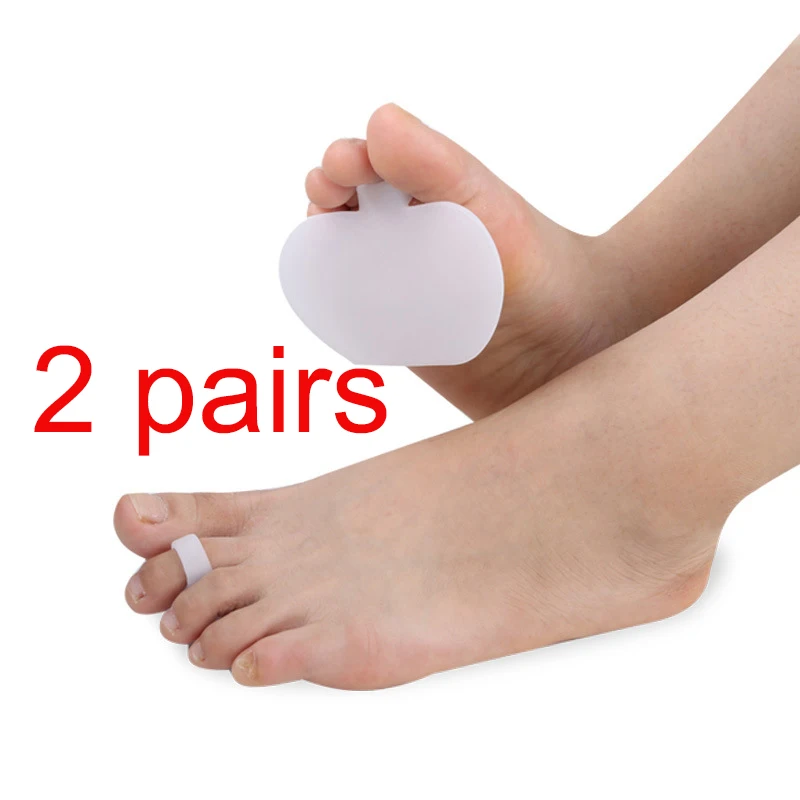 1 пара силиконовых метатарзальных гелевых подушечек для ног, разделители для ног, стельки, внутренний, для ухода за ногами, инструмент - Цвет: 2 pairs white