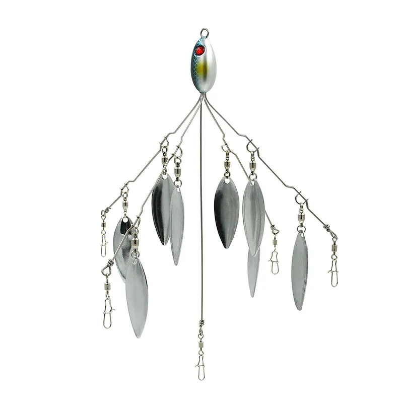 

Alabama Umbrella Fishing Rig Bait Lure 5 Arms 8 Blades Minnow Carp Fishing Tackle Soft Lure with Spinnerbait Iscas Artificiais