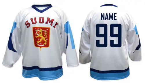 Team Finland white bule Retro throwback MEN'S Hockey Jersey Embroidery Stitched Customize any number and name | Спорт и